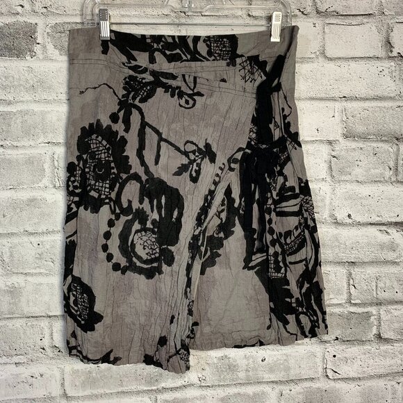 Summum Floral Faux Wrap Lagenlook Skirt - Picture 1 of 13